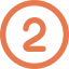 A circle with the number 2 in the middle, all in orange